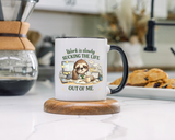 Work Is Slowly Sucking The Life Out Of Me Coffee Mug, Funny Sloth Office Joke Gift for Coworkers, Sarcastic Ceramic Tea Cup with Black Handle