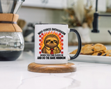 Why Force Enthusiasm When You Can Clock In And Do The Bare Minimum Coffee Mug, Funny Sloth Office Joke Gift for Coworkers, Sarcastic Ceramic Tea Cup with Pink Handle
