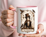Black Cat Magician Tarot Coffee Mug, Mystic Cat Tarot Card Mug, The Magician Cat Cup, Witchy Gothic Gift for Cat Lovers