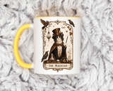 Black Cat Magician Tarot Coffee Mug, Mystic Cat Tarot Card Mug, The Magician Cat Cup, Witchy Gothic Gift for Cat Lovers