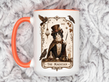 Black Cat Magician Tarot Coffee Mug, Mystic Cat Tarot Card Mug, The Magician Cat Cup, Witchy Gothic Gift for Cat Lovers