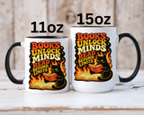 Book Lover Cat Coffee Mug, Reading Cat Mug for Bookworms, Literary Gift for Readers, Librarian Teacher Cup, Books Unlock Minds