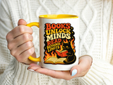 Book Lover Cat Coffee Mug, Reading Cat Mug for Bookworms, Literary Gift for Readers, Librarian Teacher Cup, Books Unlock Minds