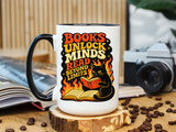 Book Lover Cat Coffee Mug, Reading Cat Mug for Bookworms, Literary Gift for Readers, Librarian Teacher Cup, Books Unlock Minds