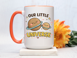Cute Planet Family Mug, Our Little Universe Coffee Mug, Parent Child Gift, New Mom Mug, Space Lover Family Cup, Baby Shower Gift