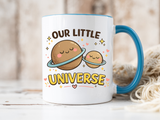 Cute Planet Family Mug, Our Little Universe Coffee Mug, Parent Child Gift, New Mom Mug, Space Lover Family Cup, Baby Shower Gift