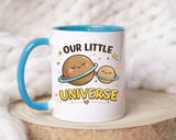 Cute Planet Family Mug, Our Little Universe Coffee Mug, Parent Child Gift, New Mom Mug, Space Lover Family Cup, Baby Shower Gift