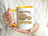 Cute Planet Family Mug, Our Little Universe Coffee Mug, Parent Child Gift, New Mom Mug, Space Lover Family Cup, Baby Shower Gift