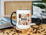 Electrician Dad Fixer of Everything Coffee Mug, Father's Day Gift for Electricians, Lineman Papa Handyman Ceramic Tea Cup with Black Handle