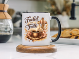 Christian Coffee Mug Fueled By Faith, Faith Based Coffee Cup, Religious Gift for Women, Prayer Warrior Mug, Inspirational Christian Gift