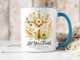 Christian Faith Inspirational Mug, Let Your Faith Be Bigger Than Your Fear Coffee Mug, Religious Gift for Women, Prayer Mug