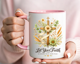 Christian Faith Inspirational Mug, Let Your Faith Be Bigger Than Your Fear Coffee Mug, Religious Gift for Women, Prayer Mug