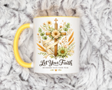 Christian Faith Inspirational Mug, Let Your Faith Be Bigger Than Your Fear Coffee Mug, Religious Gift for Women, Prayer Mug