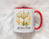Christian Faith Inspirational Mug, Let Your Faith Be Bigger Than Your Fear Coffee Mug, Religious Gift for Women, Prayer Mug