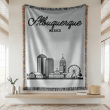Albuquerque Skyline Woven Blanket, Albuquerque New Mexico Throw Blanket, Southwest Cityscape Home Decor, Moving Away Gift