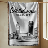 Oklahoma City Skyline Woven Blanket, Oklahoma City Throw Blanket, Oklahoma Travel Gift, Cityscape Home Decor, Housewarming Gift
