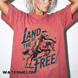 Land of the Free 250 Years Strong Comfort Colors Shirt, America 250th Anniversary Tee, Patriotic Cowboy Graphic Shirt, USA 1776-2026