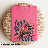 Land of the Free 250 Years Strong Comfort Colors Shirt, America 250th Anniversary Tee, Patriotic Cowboy Graphic Shirt, USA 1776-2026