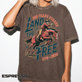 Land of the Free 250 Years Strong Comfort Colors Shirt, America 250th Anniversary Tee, Patriotic Cowboy Graphic Shirt, USA 1776-2026