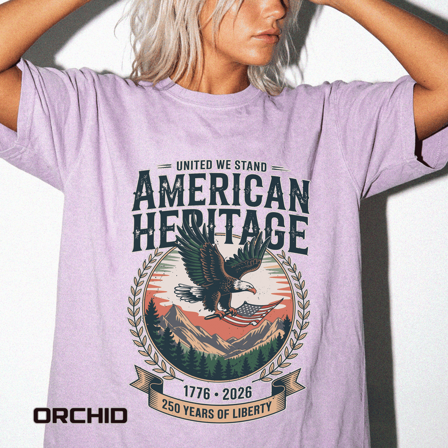 American Heritage 250 Years Comfort Colors Shirt, USA 250th Anniversary Patriotic Tee, Eagle Liberty Graphic Shirt, Independence Day Gift