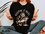 Funny Sasquatch Fishing Comfort Colors Shirt, Keepin It Reel Bigfoot Angler Tee, Fisherman Gift Shirt, Lake Life Outdoor Graphic Tee