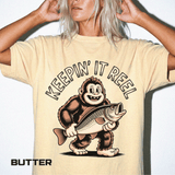 Funny Sasquatch Fishing Comfort Colors Shirt, Keepin It Reel Bigfoot Angler Tee, Fisherman Gift Shirt, Lake Life Outdoor Graphic Tee