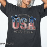 USA 250th Anniversary Comfort Colors Shirt, Patriotic Coquette Bow Tee, America 1776 2026 Graphic Shirt, Fourth of July Gift