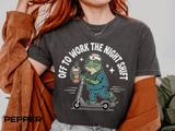 Night Shift Nurse Comfort Colors Shirt, Funny Nurse Frog Tee, Healthcare Worker Gift, RN CNA Nursing School Graduate Shirt