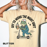 Night Shift Nurse Comfort Colors Shirt, Funny Nurse Frog Tee, Healthcare Worker Gift, RN CNA Nursing School Graduate Shirt
