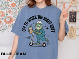Night Shift Nurse Comfort Colors Shirt, Funny Nurse Frog Tee, Healthcare Worker Gift, RN CNA Nursing School Graduate Shirt