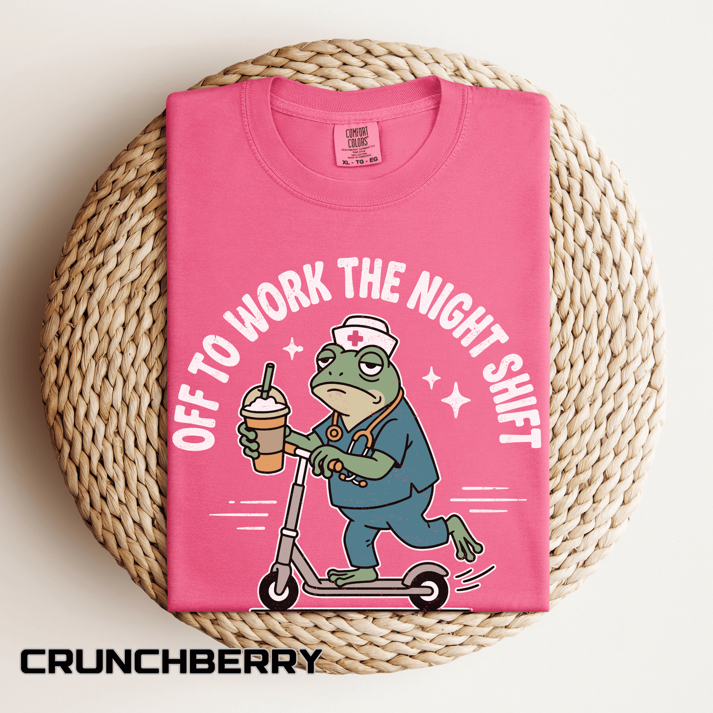 Night Shift Nurse Comfort Colors Shirt, Funny Nurse Frog Tee, Healthcare Worker Gift, RN CNA Nursing School Graduate Shirt
