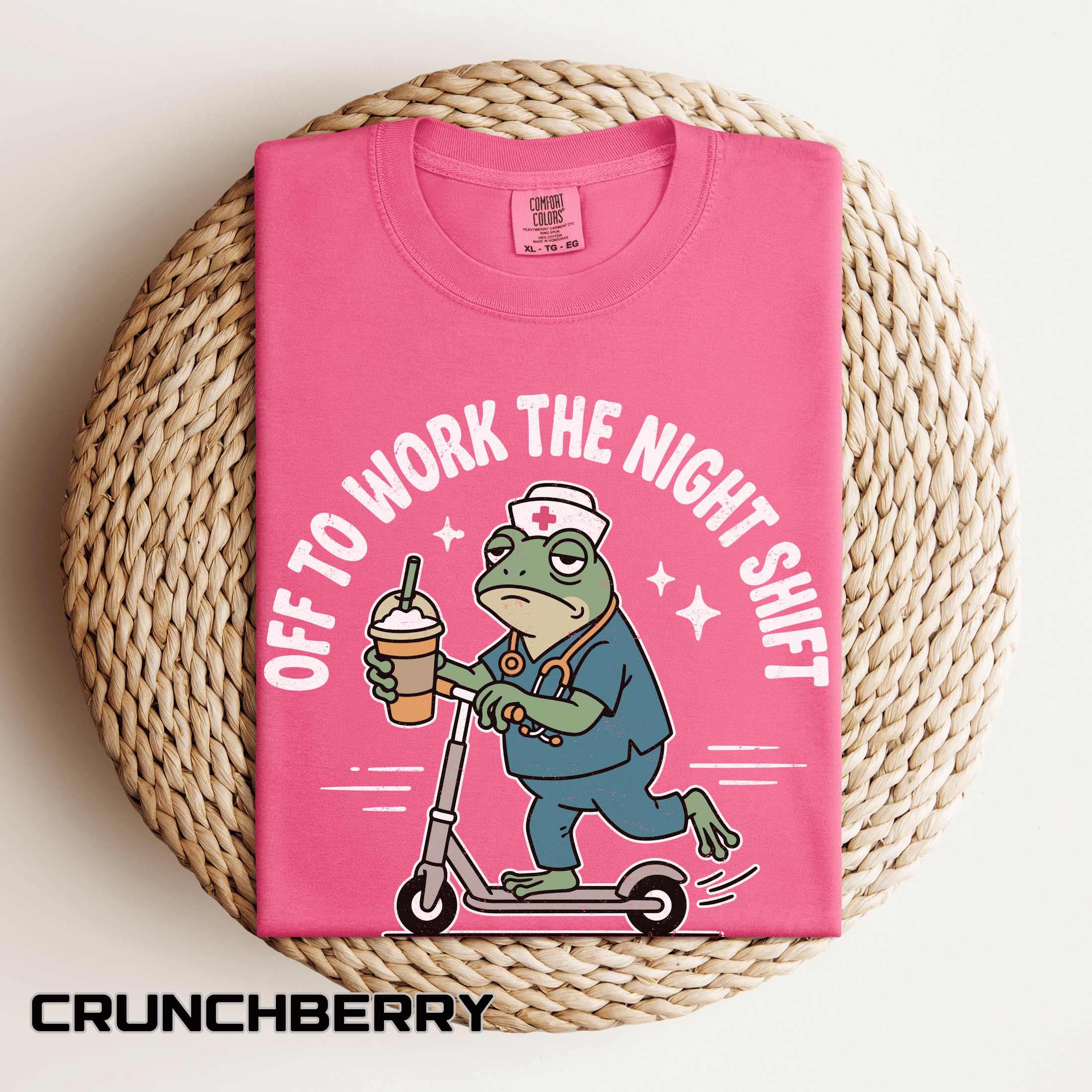 Night Shift Nurse Comfort Colors Shirt, Funny Nurse Frog Tee, Healthcare Worker Gift, RN CNA Nursing School Graduate Shirt