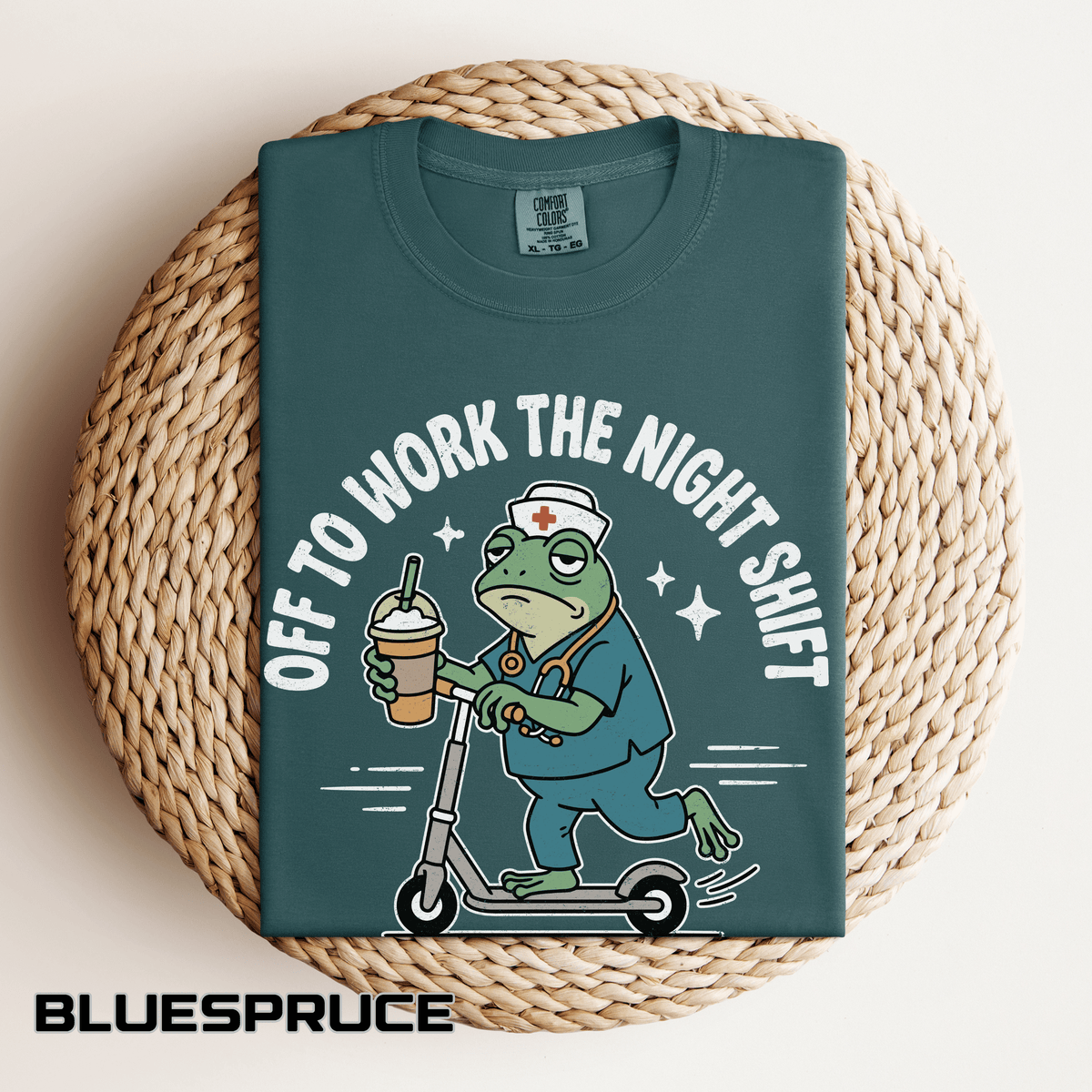 Night Shift Nurse Comfort Colors Shirt, Funny Nurse Frog Tee, Healthcare Worker Gift, RN CNA Nursing School Graduate Shirt
