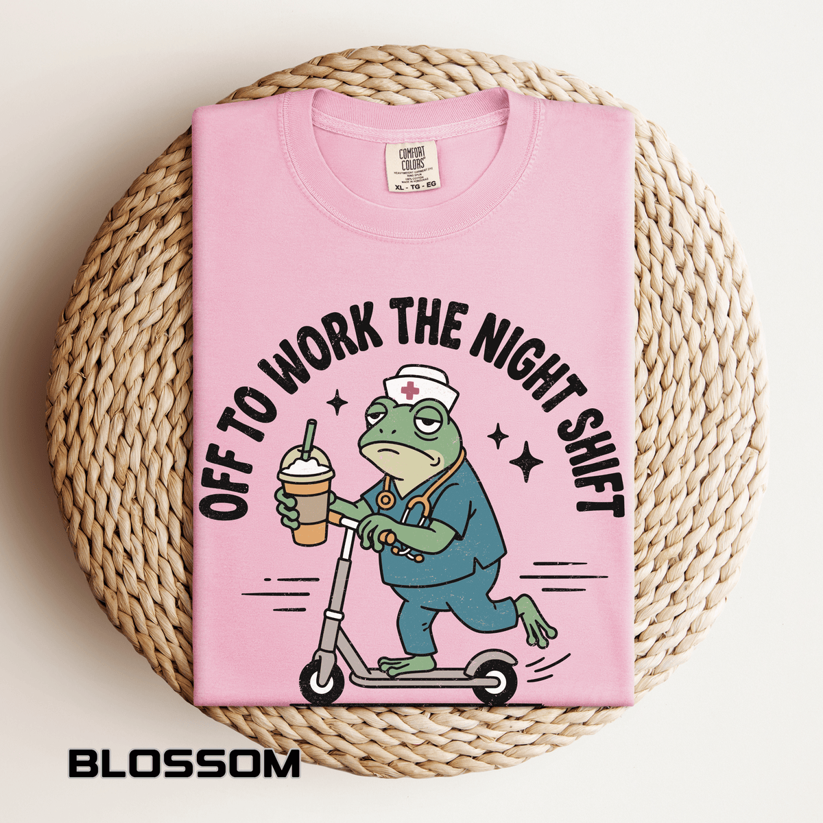 Night Shift Nurse Comfort Colors Shirt, Funny Nurse Frog Tee, Healthcare Worker Gift, RN CNA Nursing School Graduate Shirt