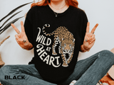 Leopard Graphic Comfort Colors Shirt, Wild At Heart Leopard Tee, Boho Animal Print Shirt, Safari Lover Gift for Women