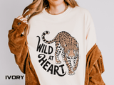 Leopard Graphic Comfort Colors Shirt, Wild At Heart Leopard Tee, Boho Animal Print Shirt, Safari Lover Gift for Women