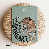 Leopard Graphic Comfort Colors Shirt, Wild At Heart Leopard Tee, Boho Animal Print Shirt, Safari Lover Gift for Women