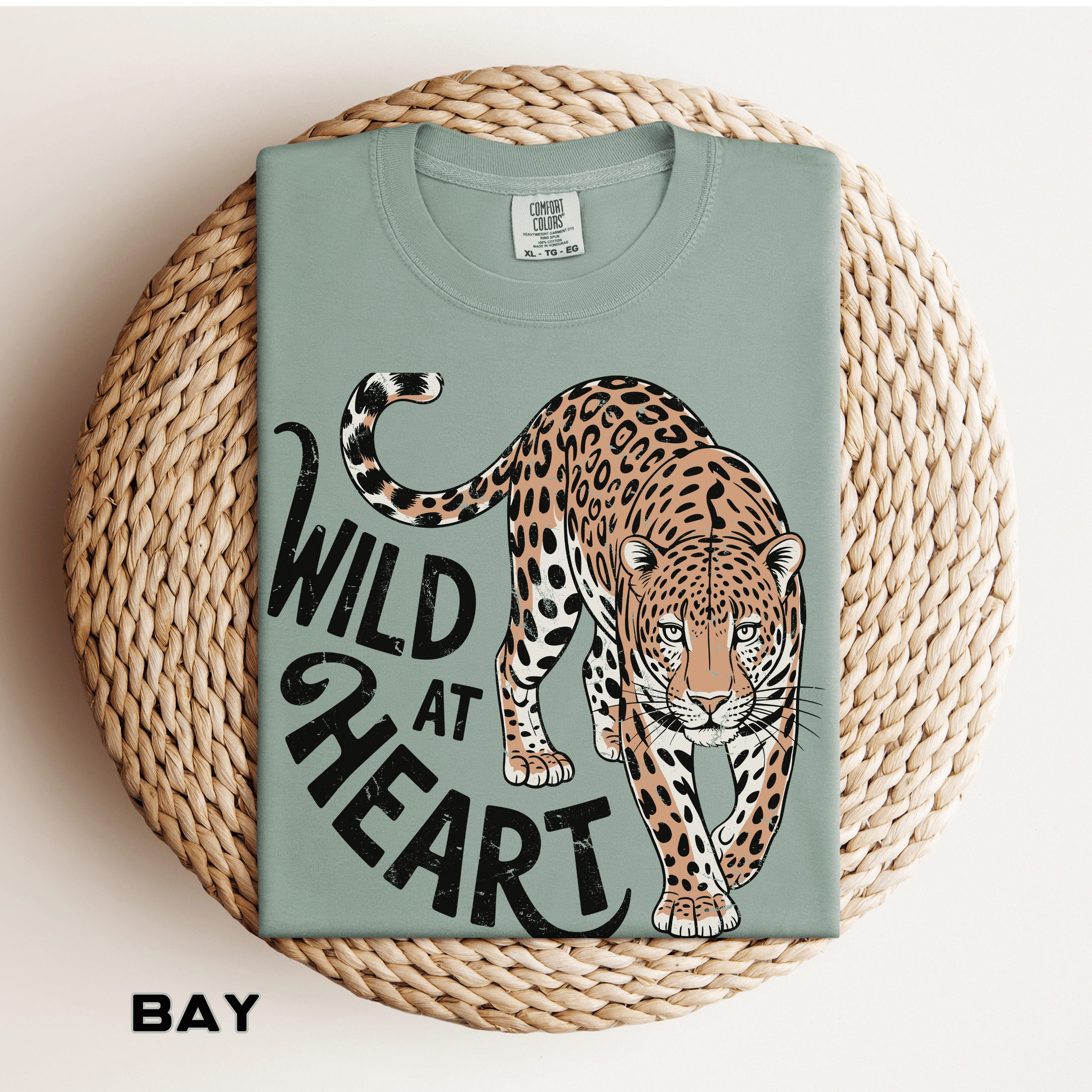 Leopard Graphic Comfort Colors Shirt, Wild At Heart Leopard Tee, Boho Animal Print Shirt, Safari Lover Gift for Women