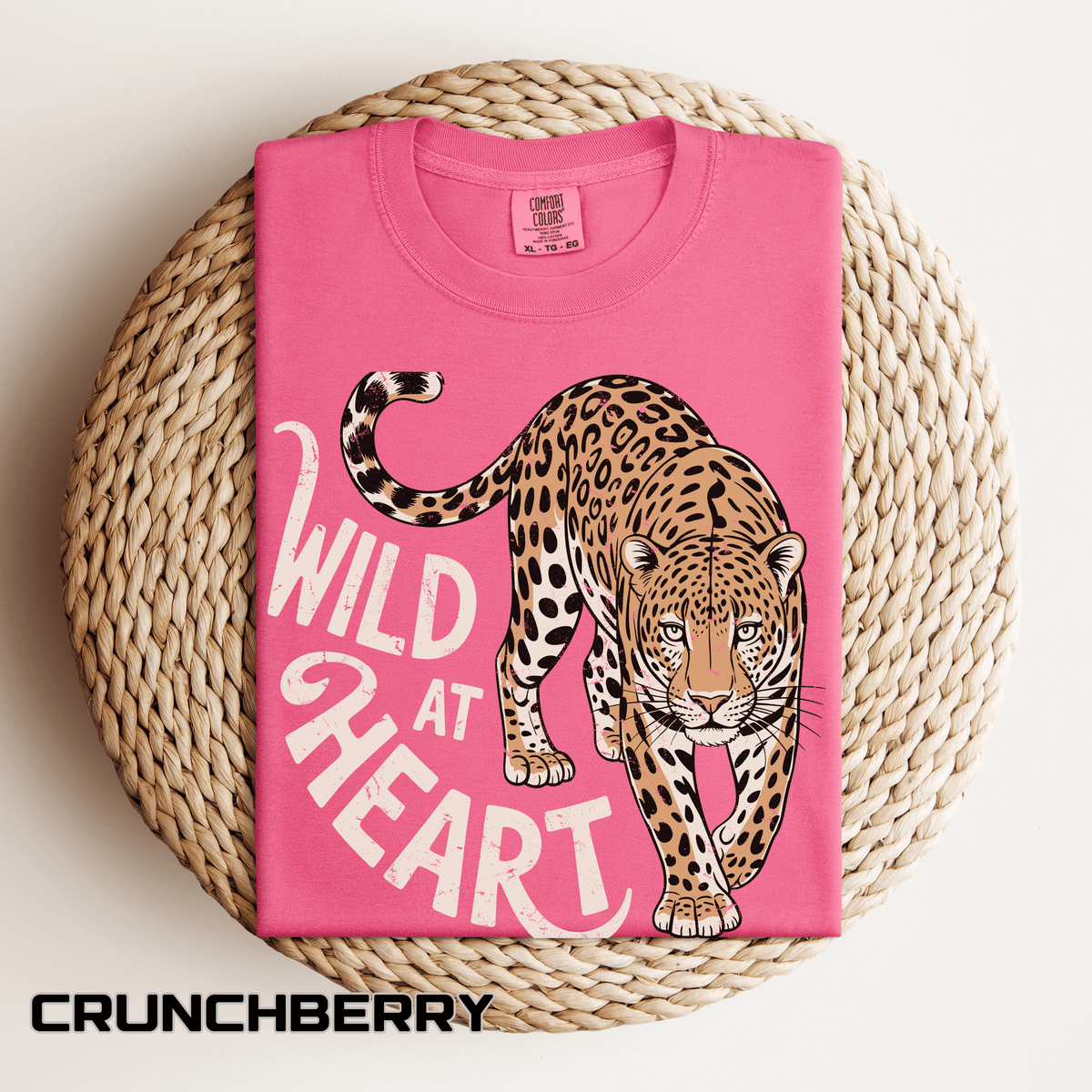 Leopard Graphic Comfort Colors Shirt, Wild At Heart Leopard Tee, Boho Animal Print Shirt, Safari Lover Gift for Women
