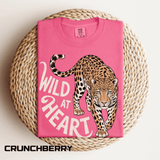 Leopard Graphic Comfort Colors Shirt, Wild At Heart Leopard Tee, Boho Animal Print Shirt, Safari Lover Gift for Women