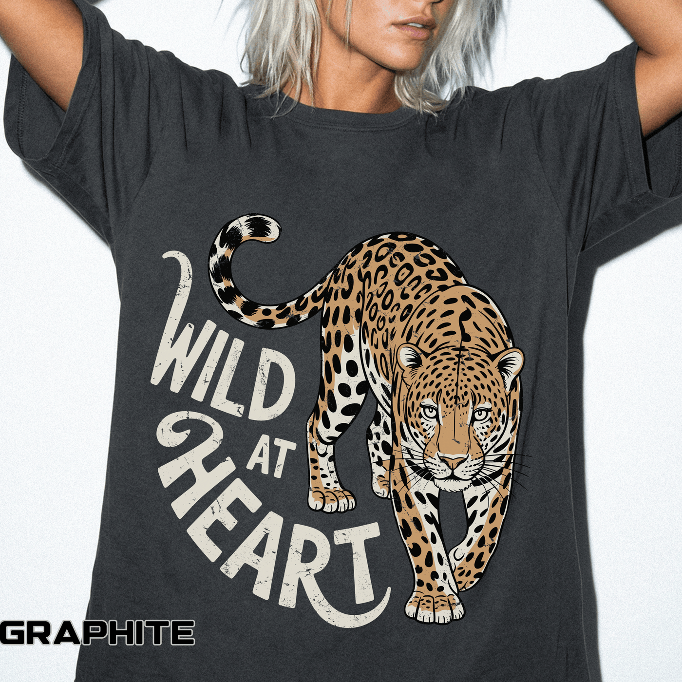 Leopard Graphic Comfort Colors Shirt, Wild At Heart Leopard Tee, Boho Animal Print Shirt, Safari Lover Gift for Women