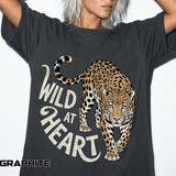 Leopard Graphic Comfort Colors Shirt, Wild At Heart Leopard Tee, Boho Animal Print Shirt, Safari Lover Gift for Women