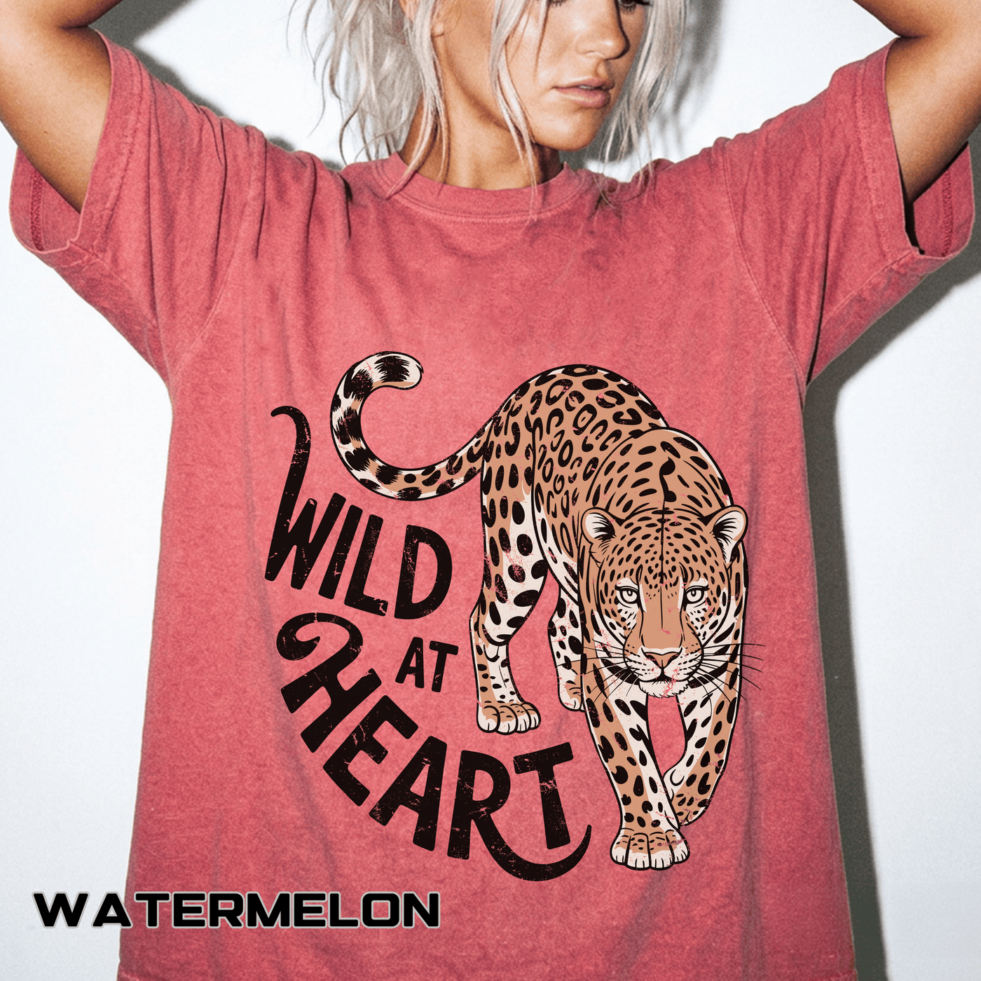 Leopard Graphic Comfort Colors Shirt, Wild At Heart Leopard Tee, Boho Animal Print Shirt, Safari Lover Gift for Women
