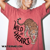 Leopard Graphic Comfort Colors Shirt, Wild At Heart Leopard Tee, Boho Animal Print Shirt, Safari Lover Gift for Women