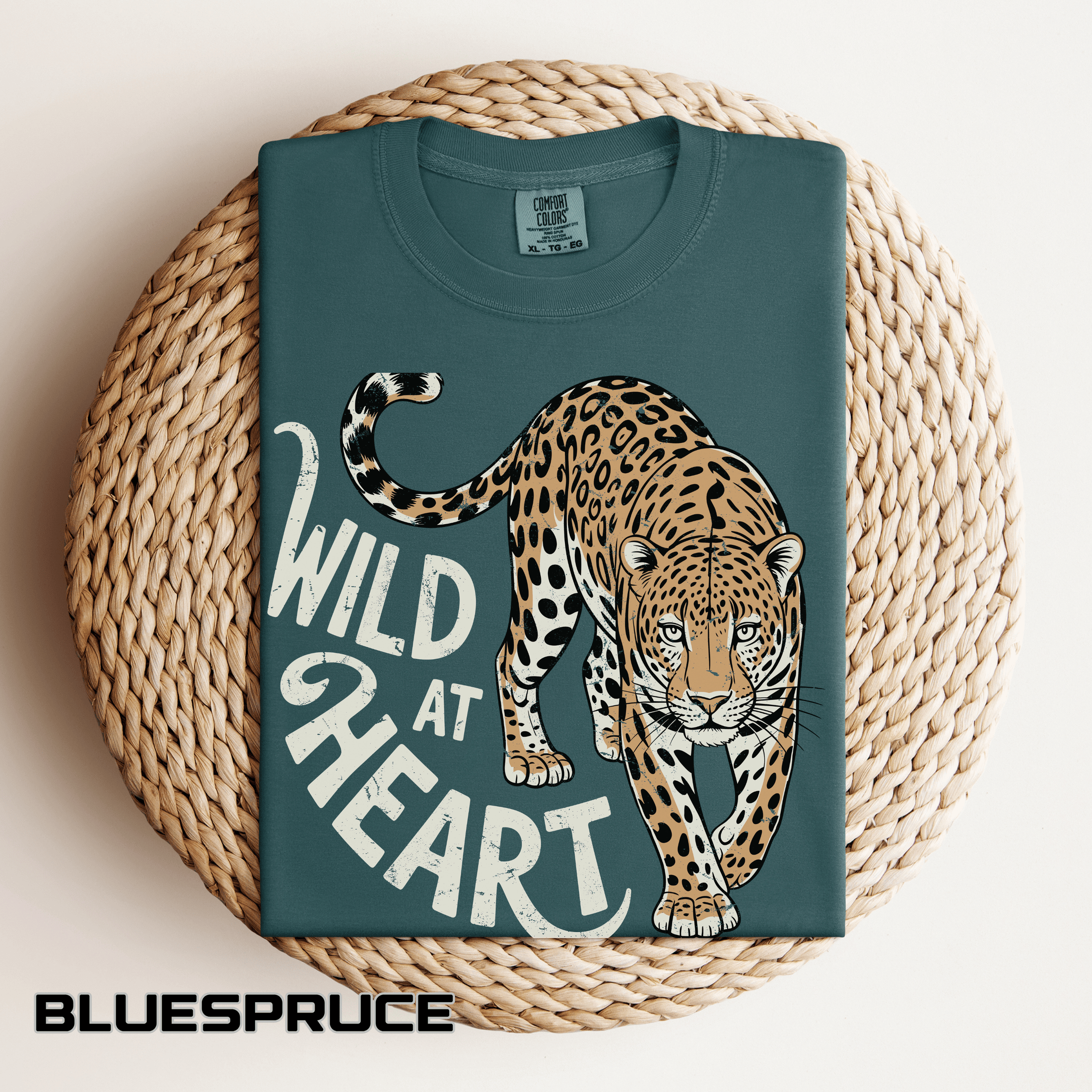 Leopard Graphic Comfort Colors Shirt, Wild At Heart Leopard Tee, Boho Animal Print Shirt, Safari Lover Gift for Women