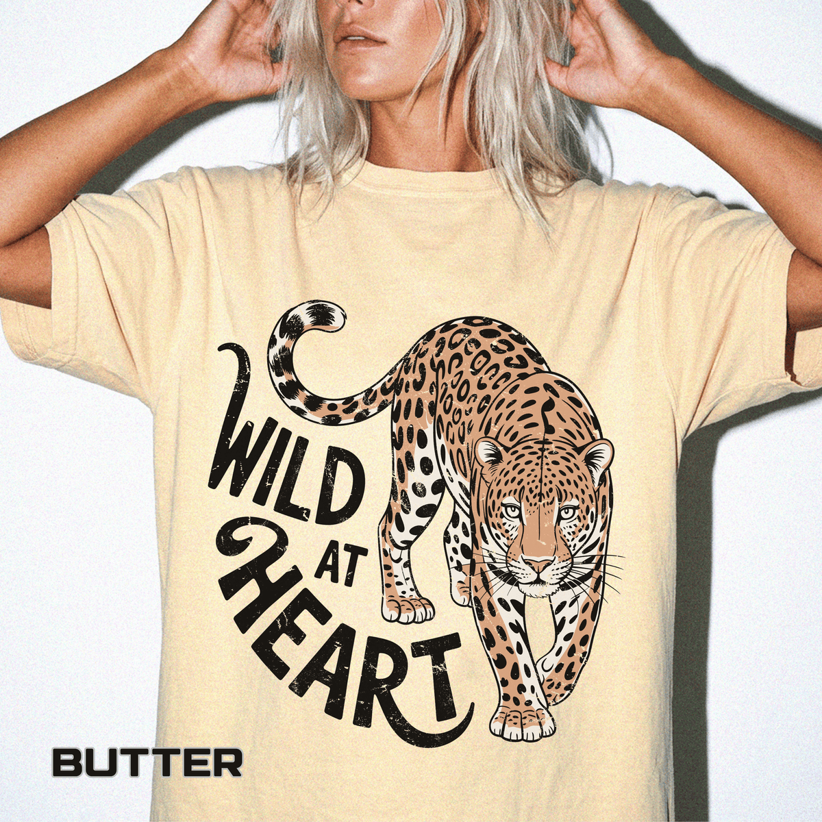 Leopard Graphic Comfort Colors Shirt, Wild At Heart Leopard Tee, Boho Animal Print Shirt, Safari Lover Gift for Women