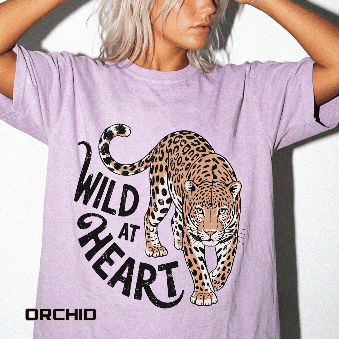 Leopard Graphic Comfort Colors Shirt, Wild At Heart Leopard Tee, Boho Animal Print Shirt, Safari Lover Gift for Women
