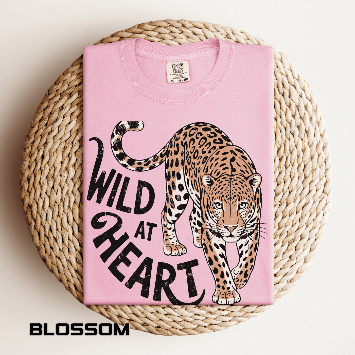Leopard Graphic Comfort Colors Shirt, Wild At Heart Leopard Tee, Boho Animal Print Shirt, Safari Lover Gift for Women