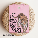 Leopard Graphic Comfort Colors Shirt, Wild At Heart Leopard Tee, Boho Animal Print Shirt, Safari Lover Gift for Women