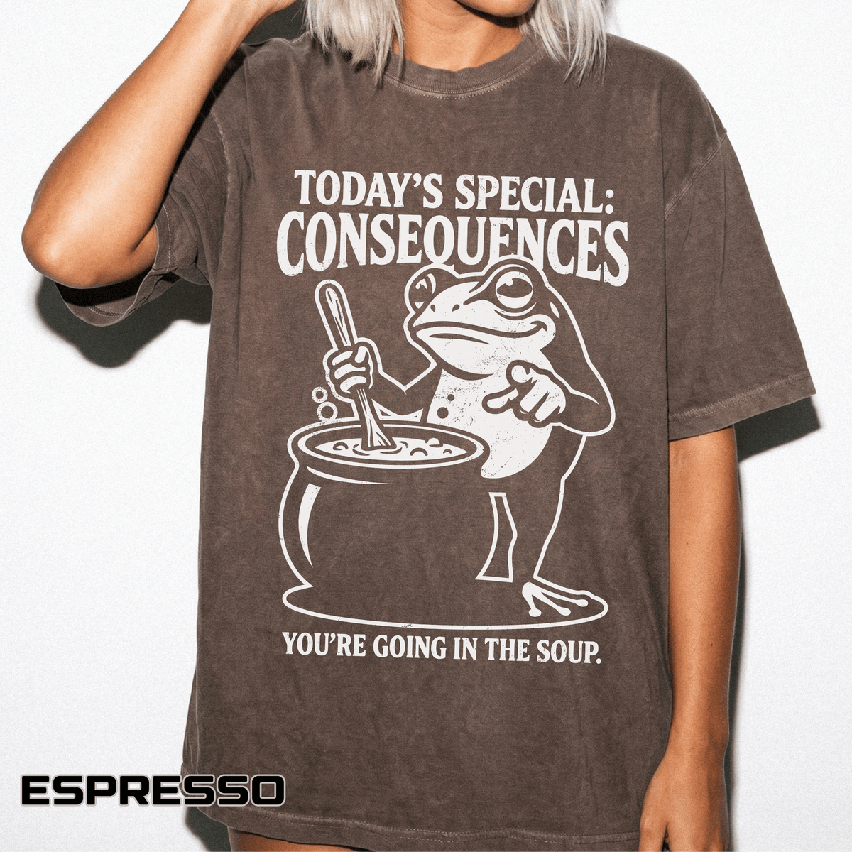 Funny Frog Consequences Shirt Comfort Colors Tee, Today's Special Consequences Teacher Shirt, Classroom Humor Gift, Retro Frog Graphic Tee